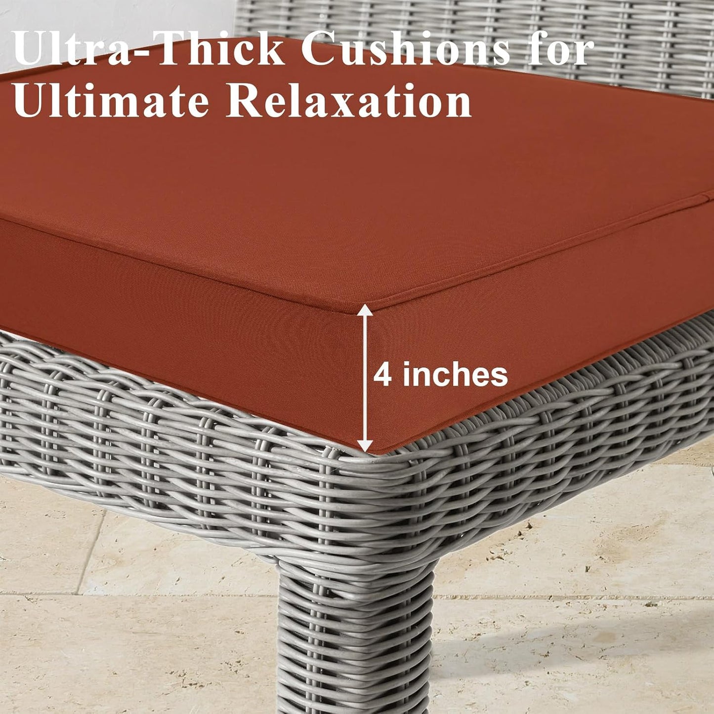 2 Cojines Silla Patio 19x19x4pulg Impermeable Espuma