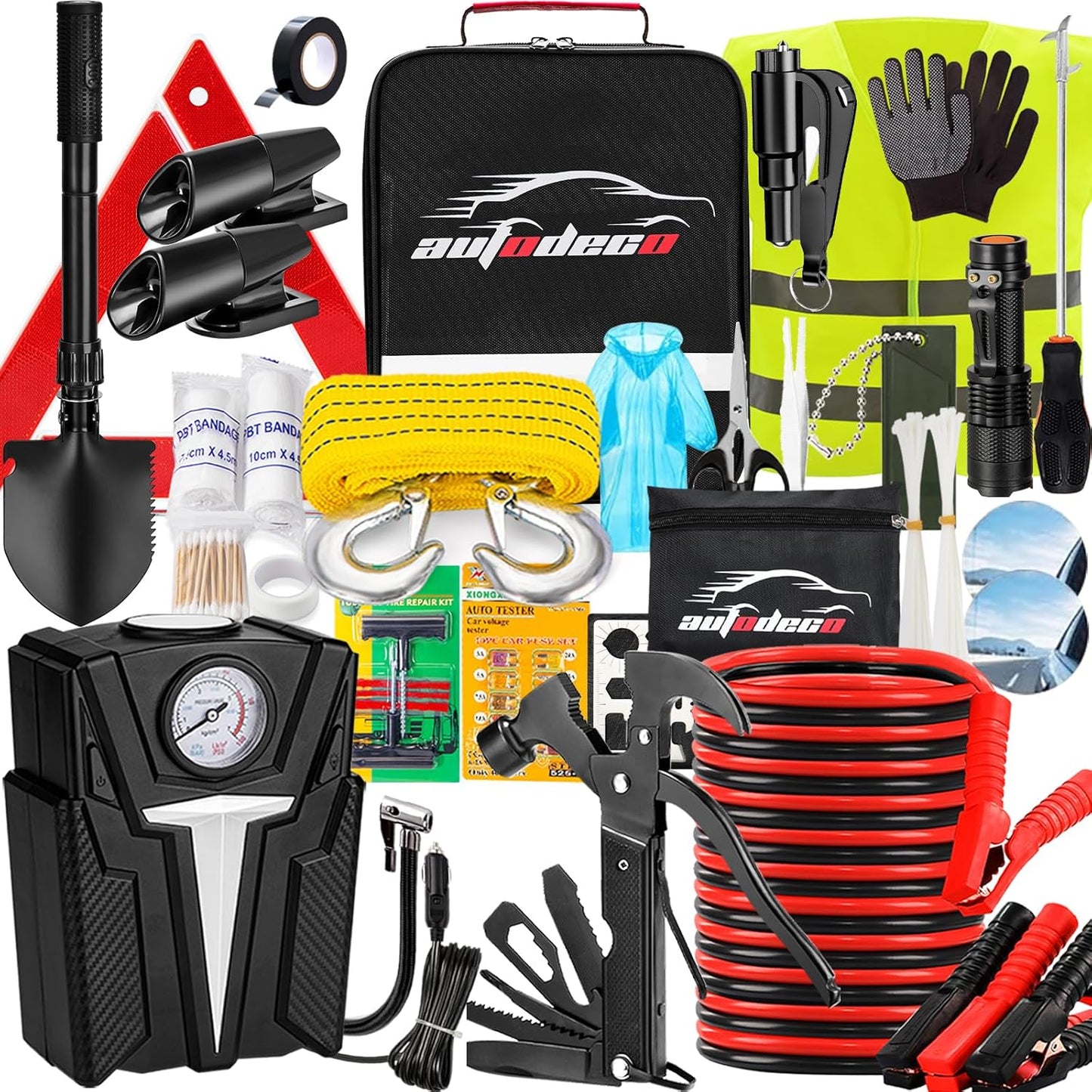 Kit emergencia automóvil 136 pzas alta calidad