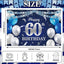 Pancarta 60 Cumpleaños Globos Azul Marino Confeti Brindis