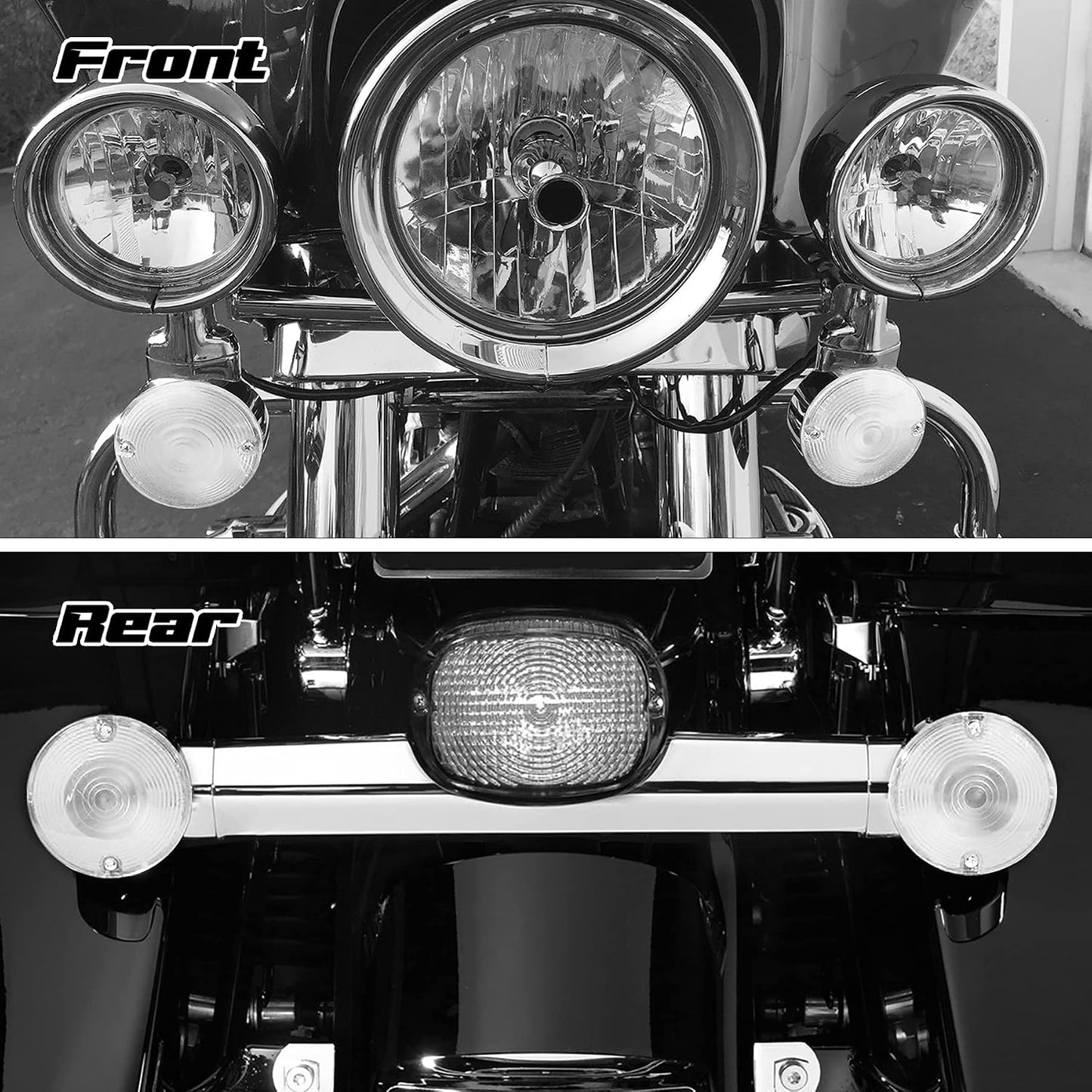 4 Pzas Cubierta Lente Giro Plana 3.25" Comp Harley