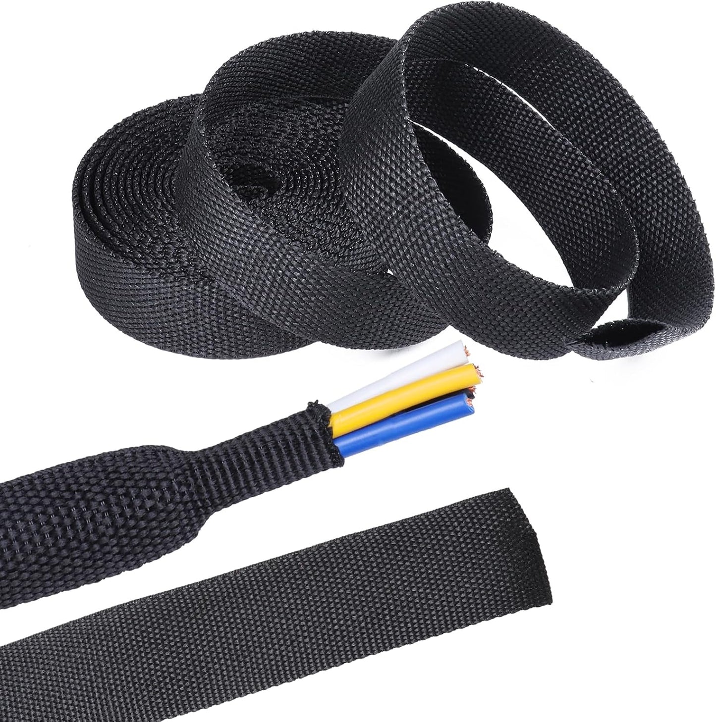 Funda trenzada termorretráctil 2en1 para cable 40pies