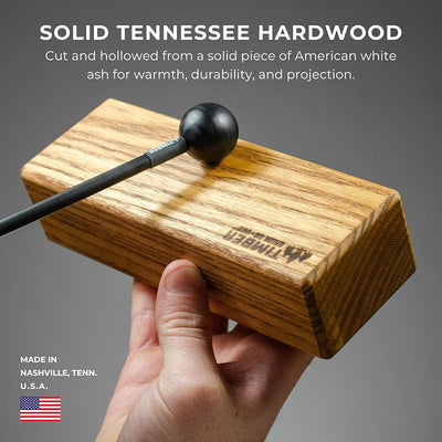 Instrumento percusión Woodblock 7pulg mazo madera dura