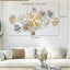 Reloj pared silencioso 3D diseño ginkgo metal 35x20pulg