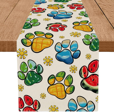 Camino mesa verano patas perro 13x72pulg decoración