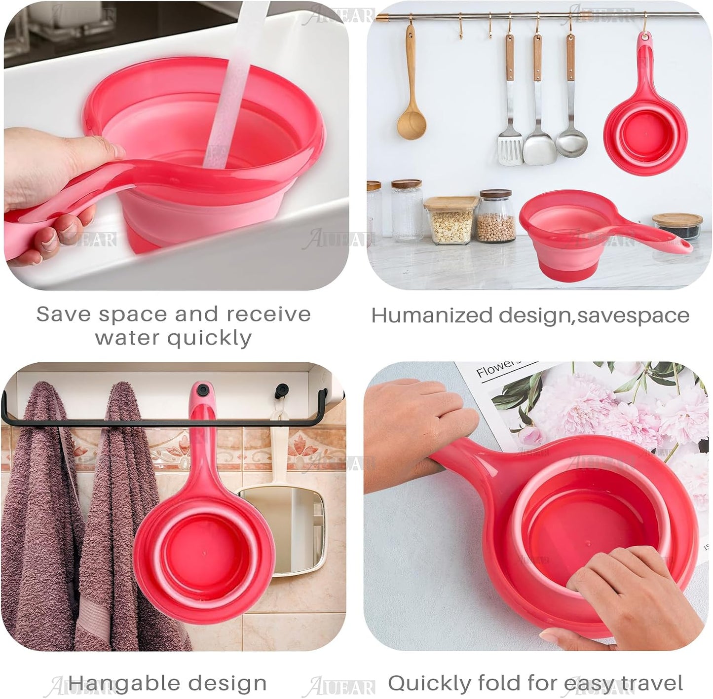 Cucharón plegable para cocina y baño