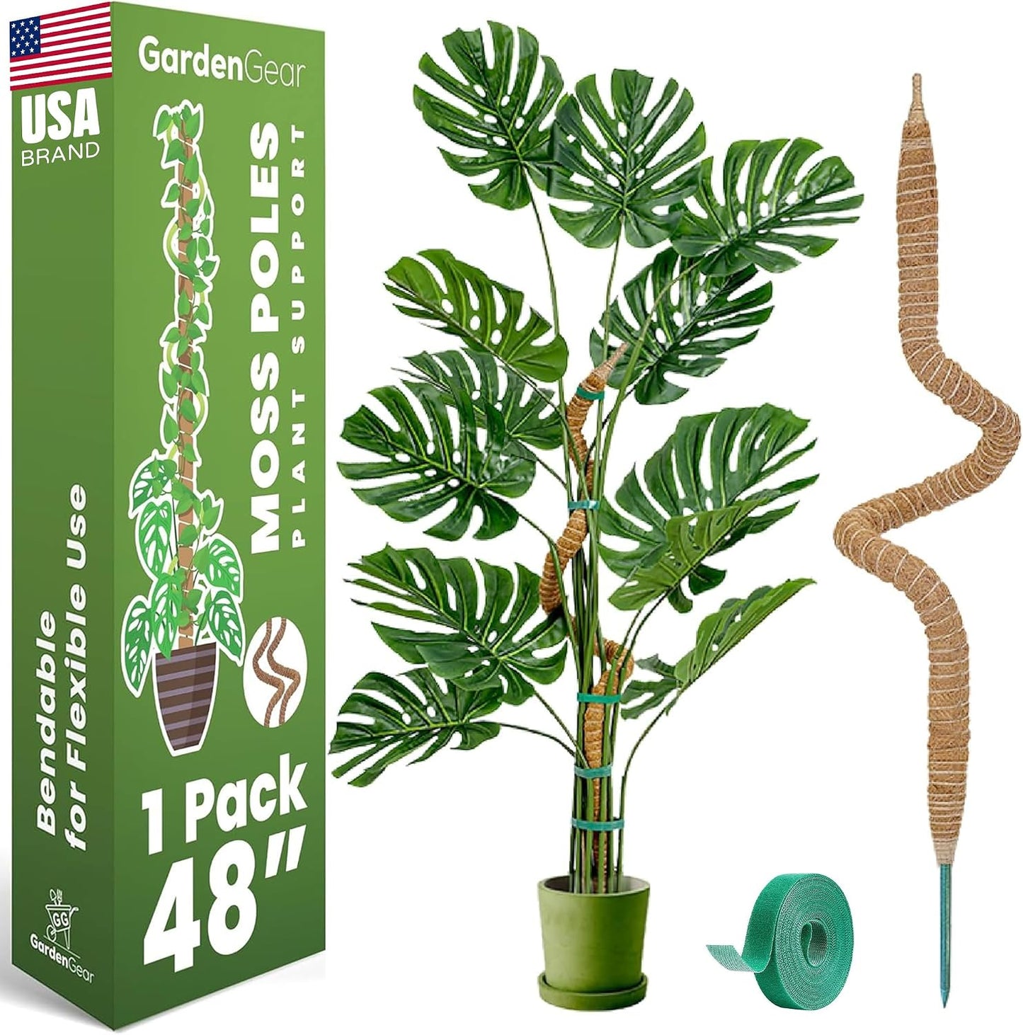 Poste musgo flexible 48pulg para soporte plantas trepadoras