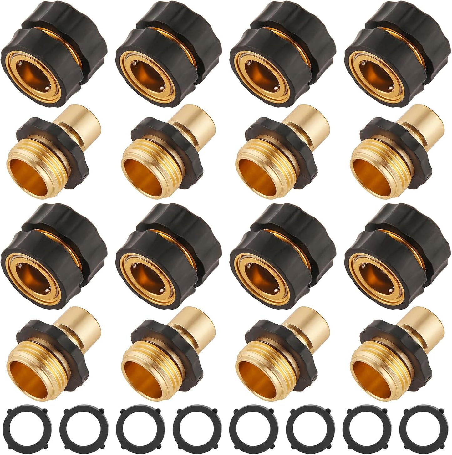 Juego 8 accesorios manguera jardín 3/4pulg conector rápido