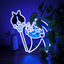 Letrero neón azul diseño galleta mago sombra LED 16.9x12.4pulg