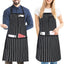 Delantal Chef Ajustable con 3 Bolsillos 2 Pzas