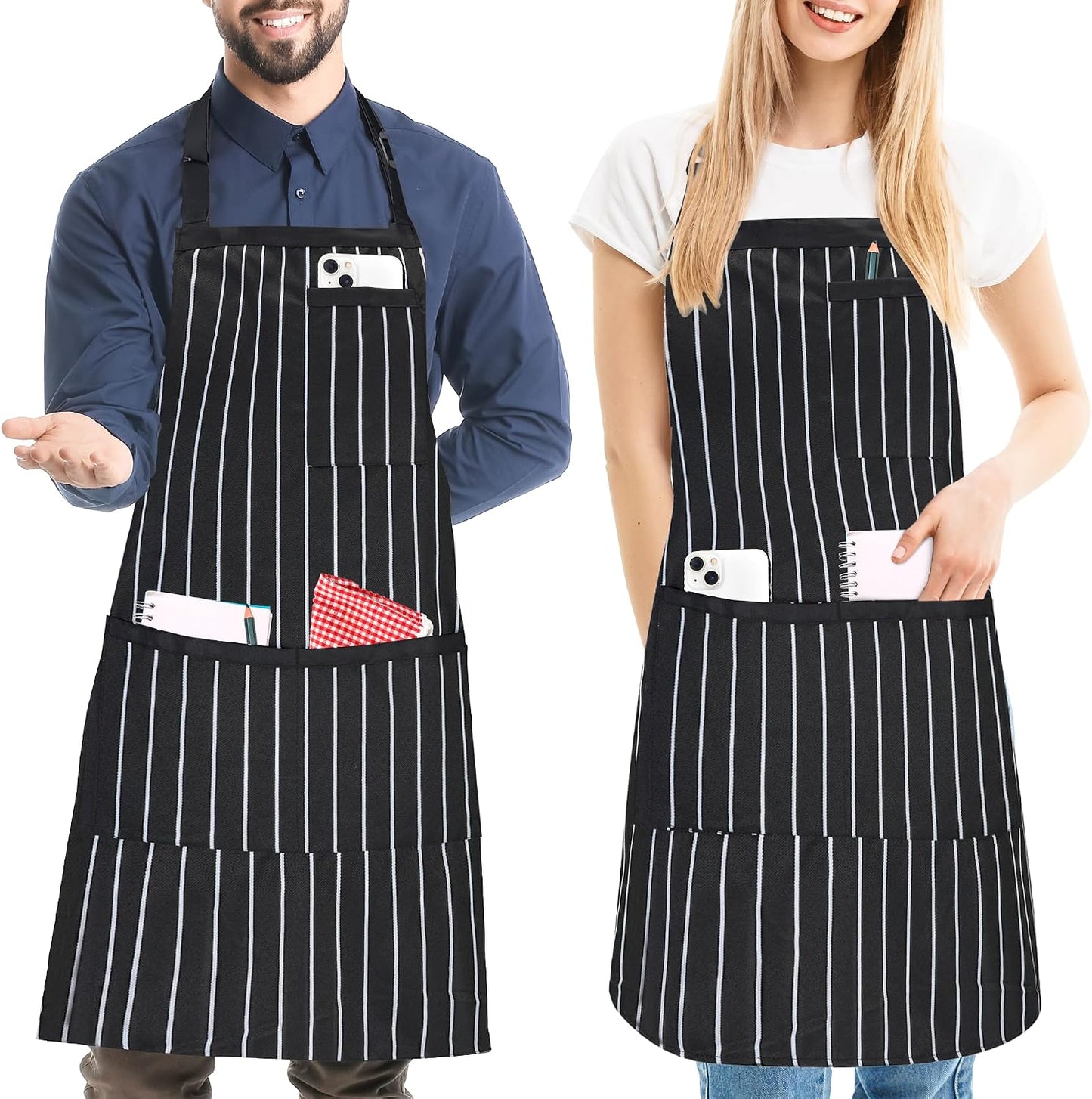 Delantal Chef Ajustable con 3 Bolsillos 2 Pzas
