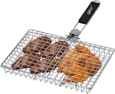 Cesta parrilla acero mango resistente 12.6x8.82pulg