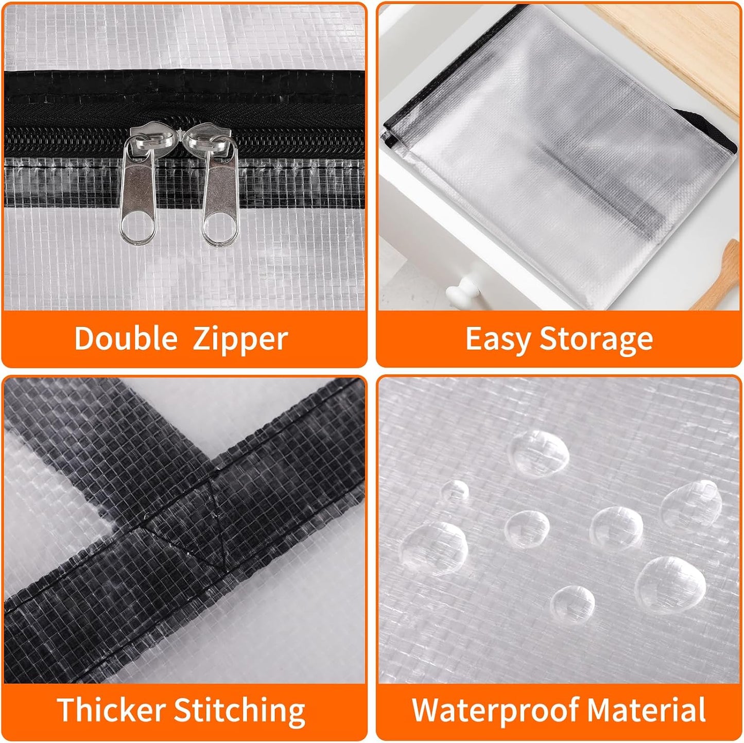 6 Pzas Bolsas Almacenamiento Transparentes con Cremallera