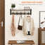 Perchero pared madera 29pulg con ganchos 5 perchas gris