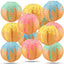 12 Linternas Béisbol 8pulg Cono Coloridas Decoración Fiesta Verano