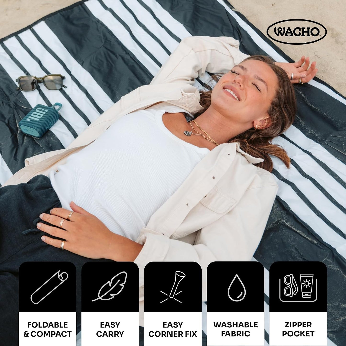 Manta picnic impermeable arena plegable con bolsa