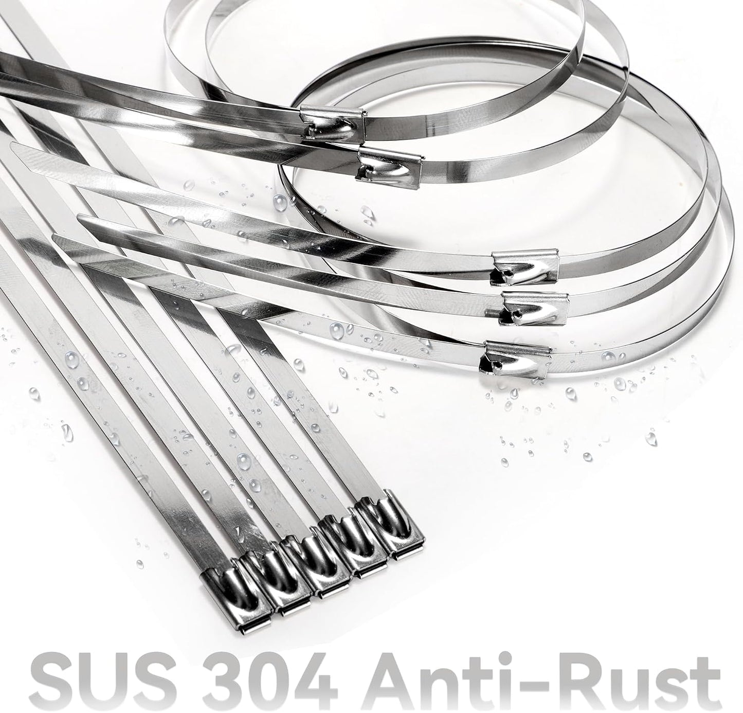 Bridas acero inox 304 11.8pulg 100 pzas multiusos