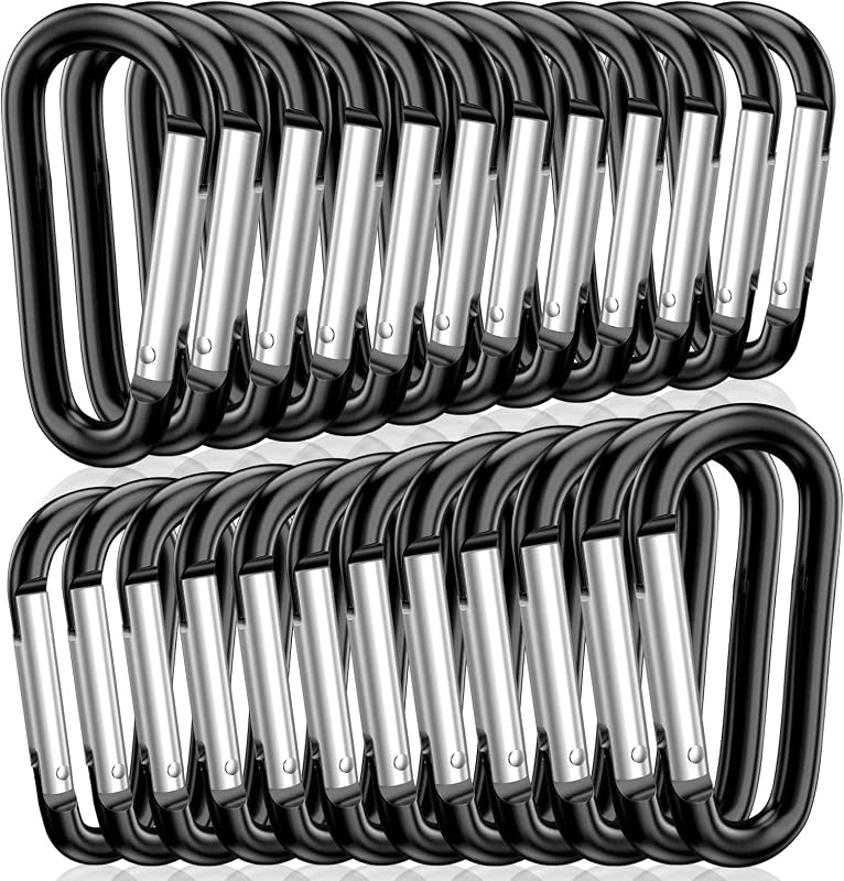 Mosquetones aluminio 2pulg anillo D puerta resorte llavero acampar