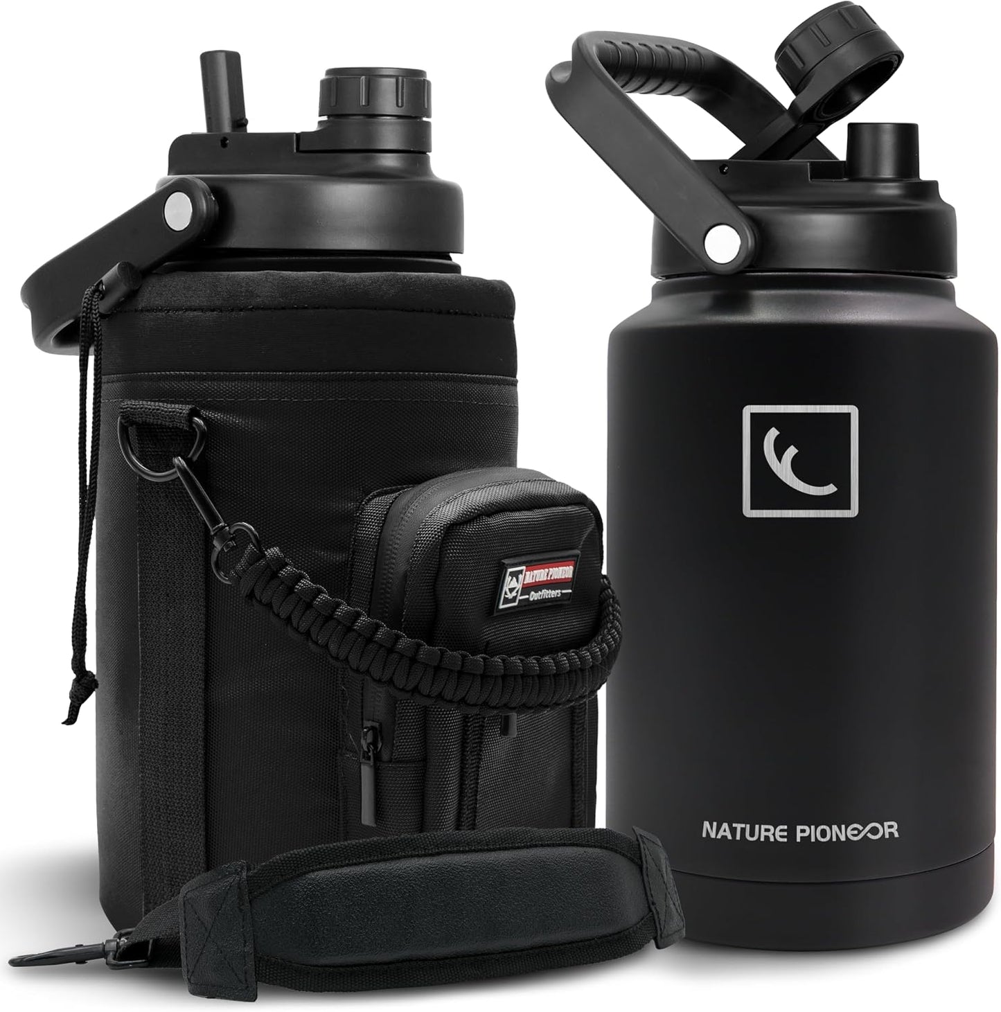 Botella agua acero inox 1 galón doble vacío soporte deporte