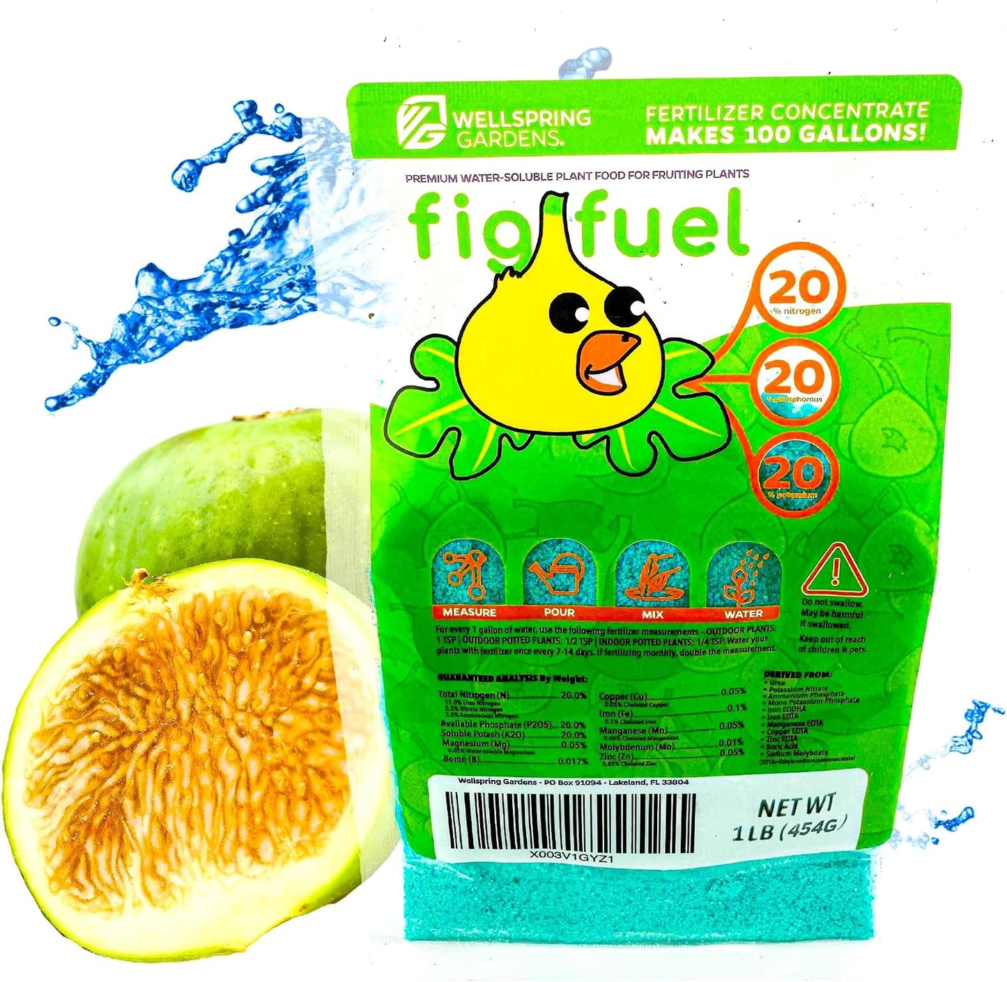 Fertilizante higo soluble 20-20-20 para plantas 1libra