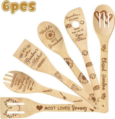 Set 6 cucharas bambú antiadherentes para cocina