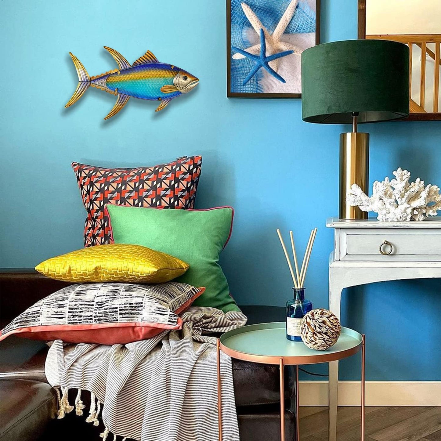 Arte de Pared de Peces de Metal para Exteriores