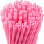 50 Pzas Popotes Rosados Corazón San Valentín Reutilizables