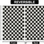 Alfombra Cuadros Reversible 3x5ft Negro Blanco Algodón