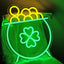 Lata neón San Patricio USB para decorar sala oficina