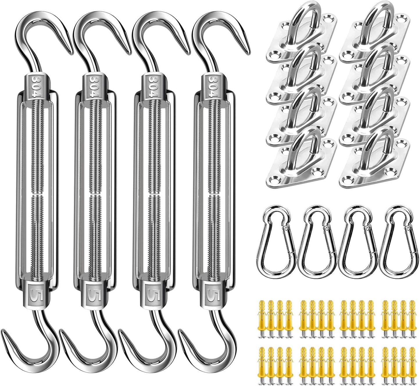 Kit accesorios vela sombra 80 pzas acero inox 304 5"