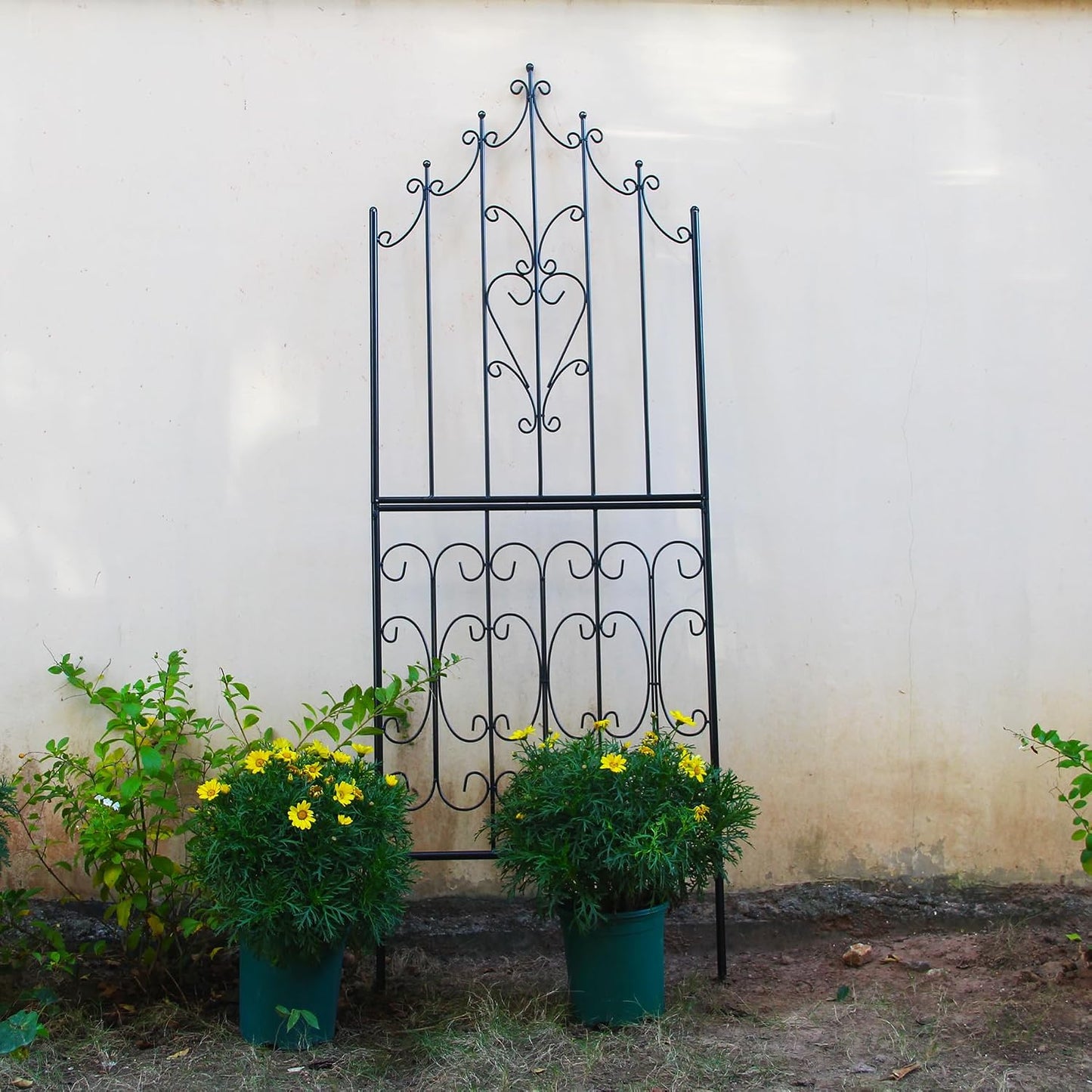 Enrejado jardín 70.8x25.6pulg material resistente rosas al aire