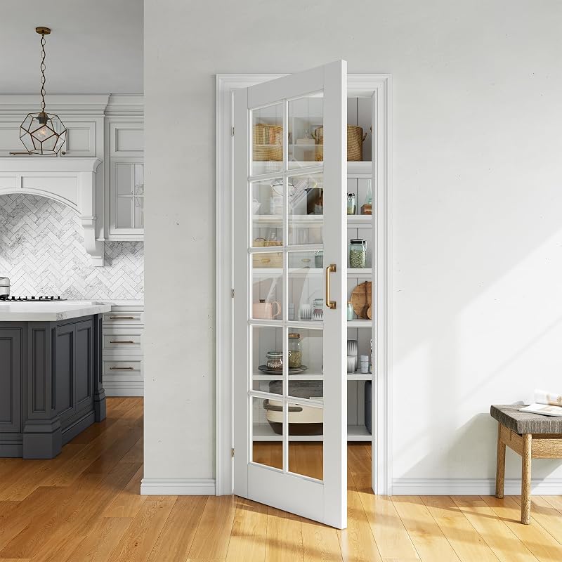 Losa vidrio puerta francesa 28x80pulg baño