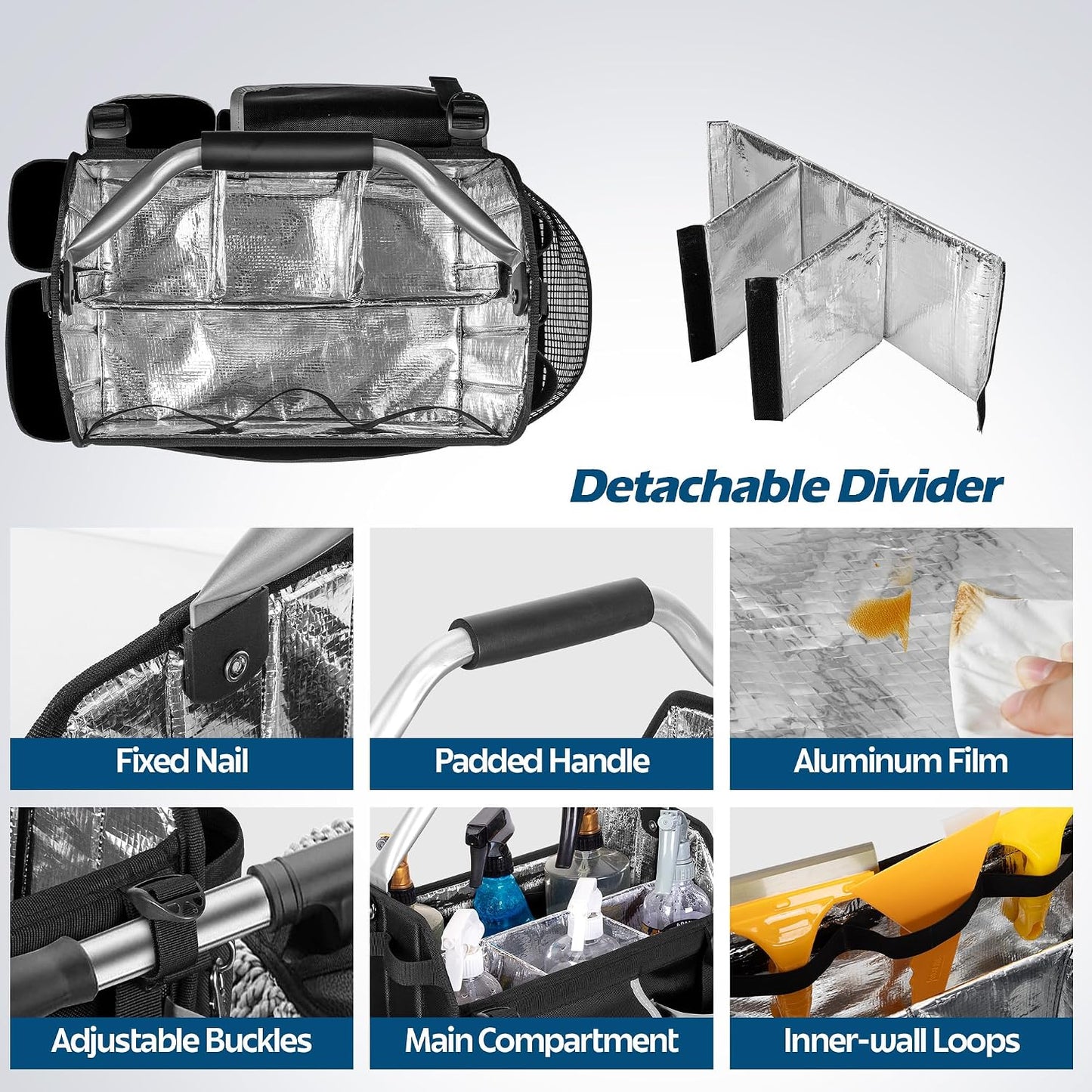 Bolsa plegable para detallado auto con asa y correa