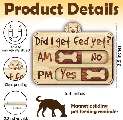 Imán recordatorio de alimentacion para perro de 3.5 x 5.4 pulgadas