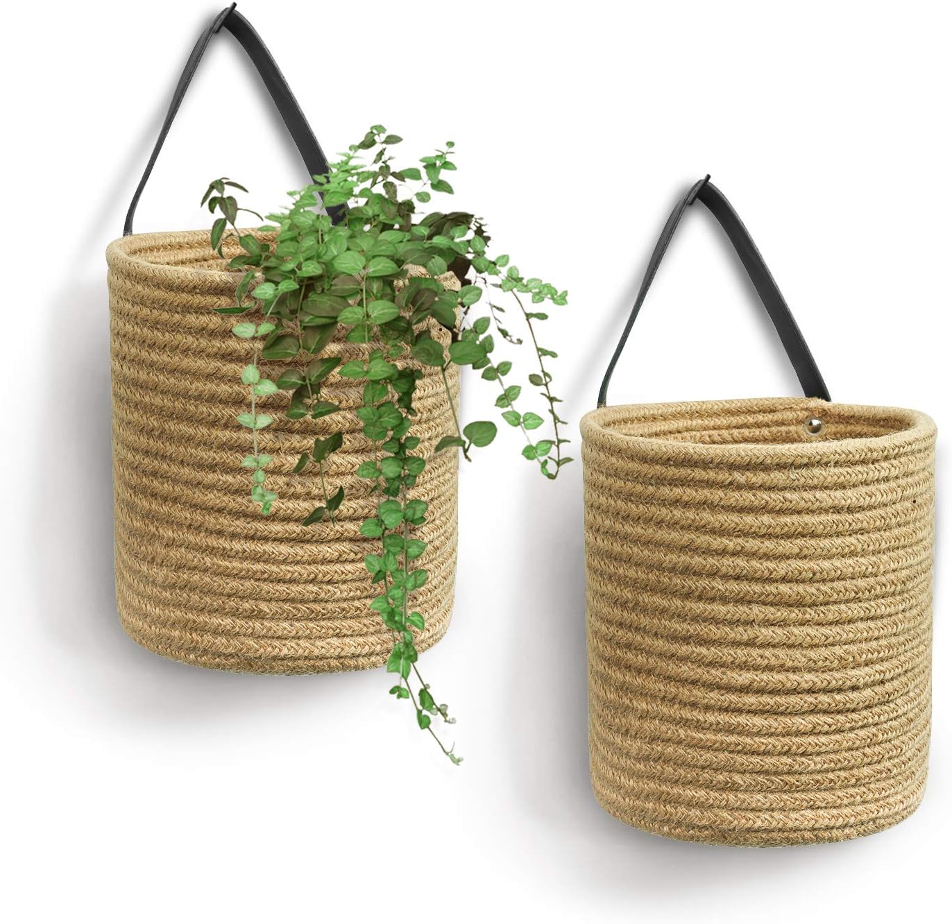 2 Cestas colgantes yute tejida para plantas boho 7.87x11.7"