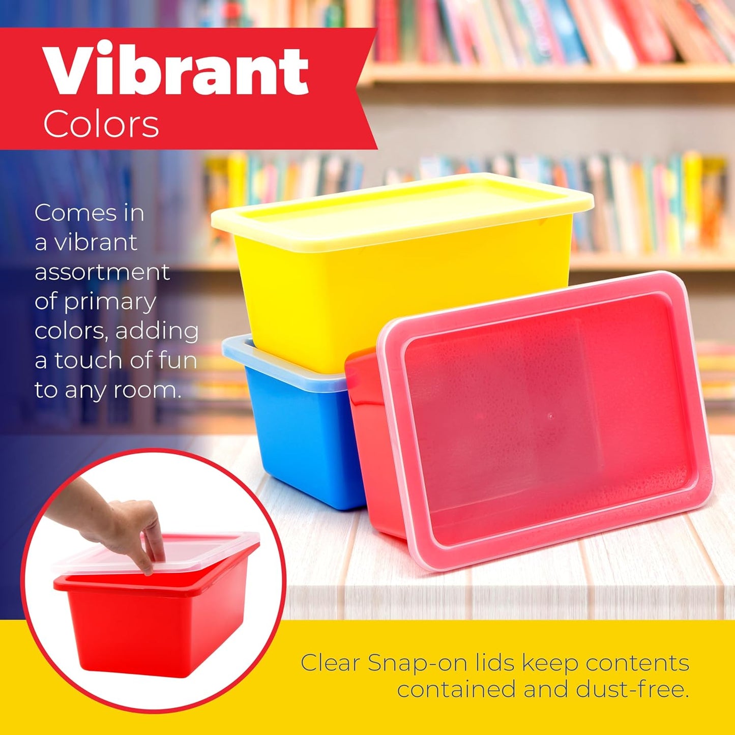 Cubos plástico coloridos 5qt comp 3 para almacenar hogar