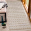 Alfombra bohemia beige y blanca 2x5ft tejida a mano lavable