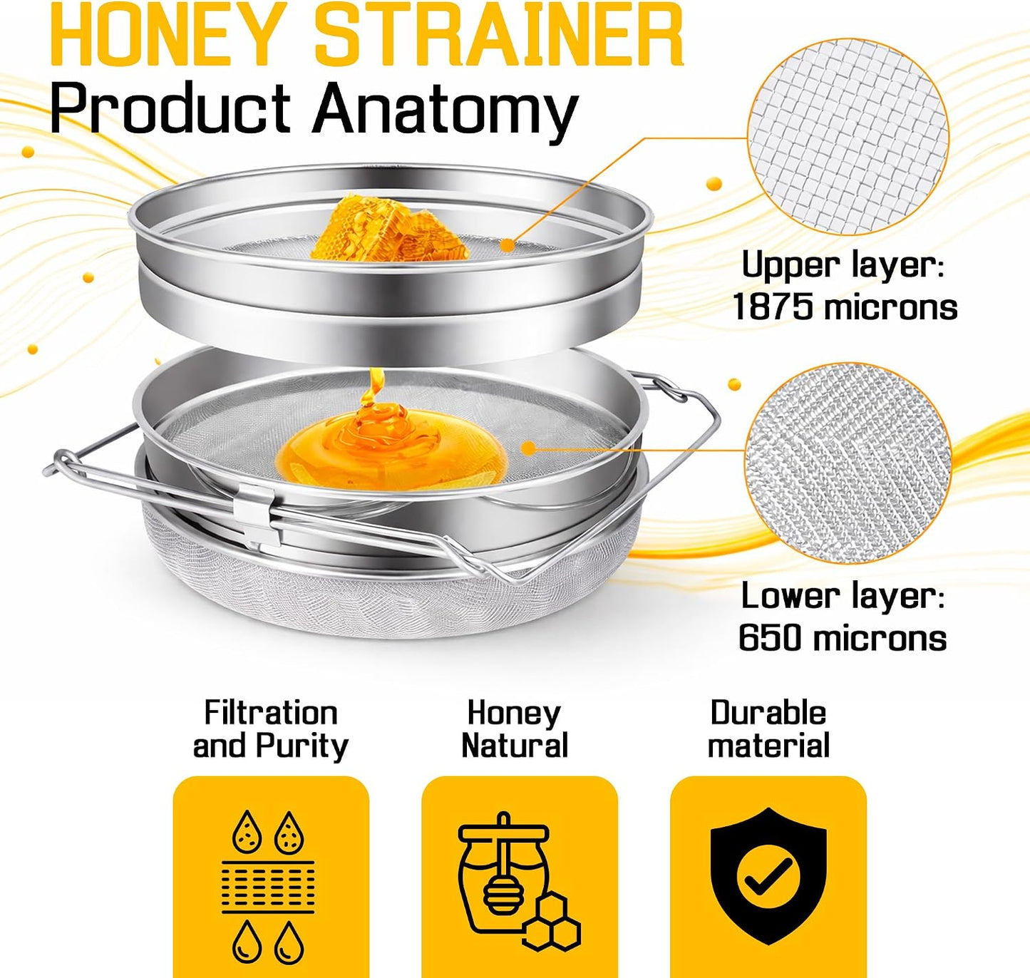Filtro colador miel 2 pzas equipo extractor