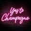 Letrero Neón Yes to Champagne 15x9.1" para Barra Pub