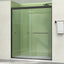 Puerta ducha deslizante 56-60x72pulg vidrio templado negro mate