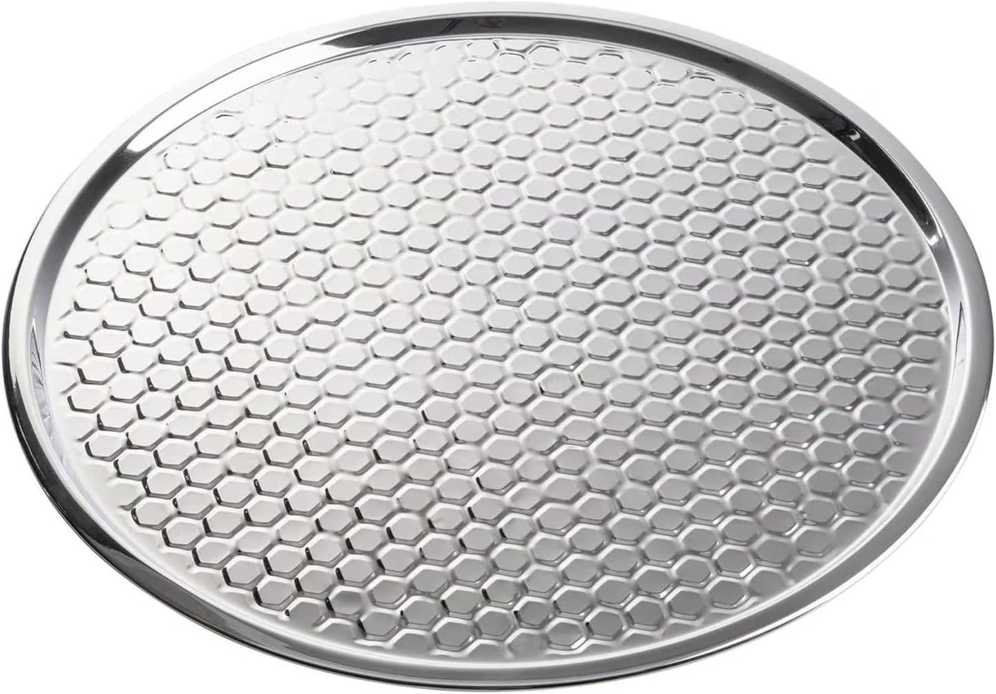 Bandeja acero inox redonda patrón panal 21x21pulg