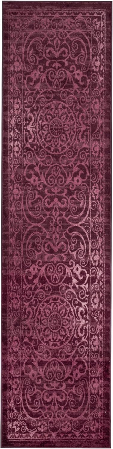 Alfombra vintage pasillo cocina lavandería 2x8ft color vino