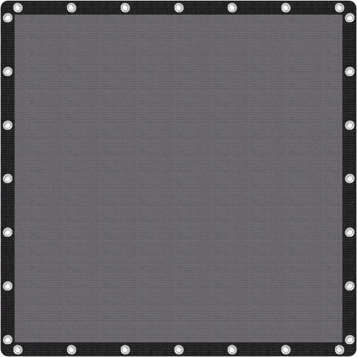 Sombra tela para sol 12x12ft con ojales gris