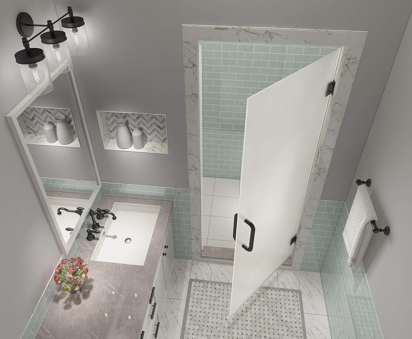 Puerta ducha Kinkade XL bronce aceitado