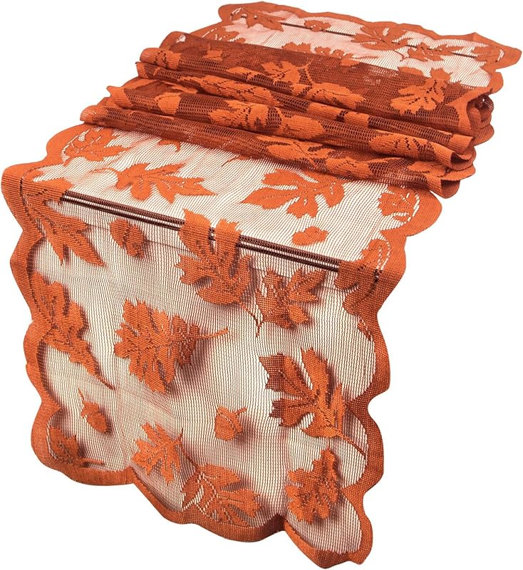 2 Caminos Mesa Otoño Hojas Arce 13x72pulg Decoración Naranja
