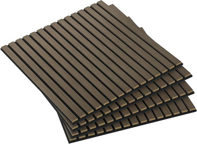 Paneles acústicos 3D madera nogal 24x24" set 4
