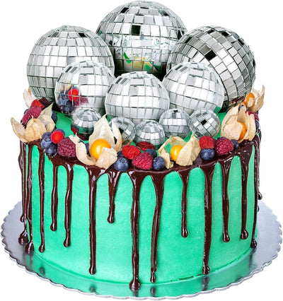 11 Pzas Bolas Discoteca Decoración Tarta Mesa 70s Plateado