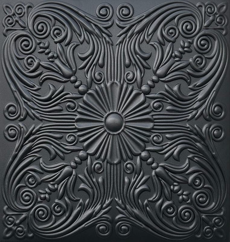 Azulejo techo espuma plata negro mate 96 pzas