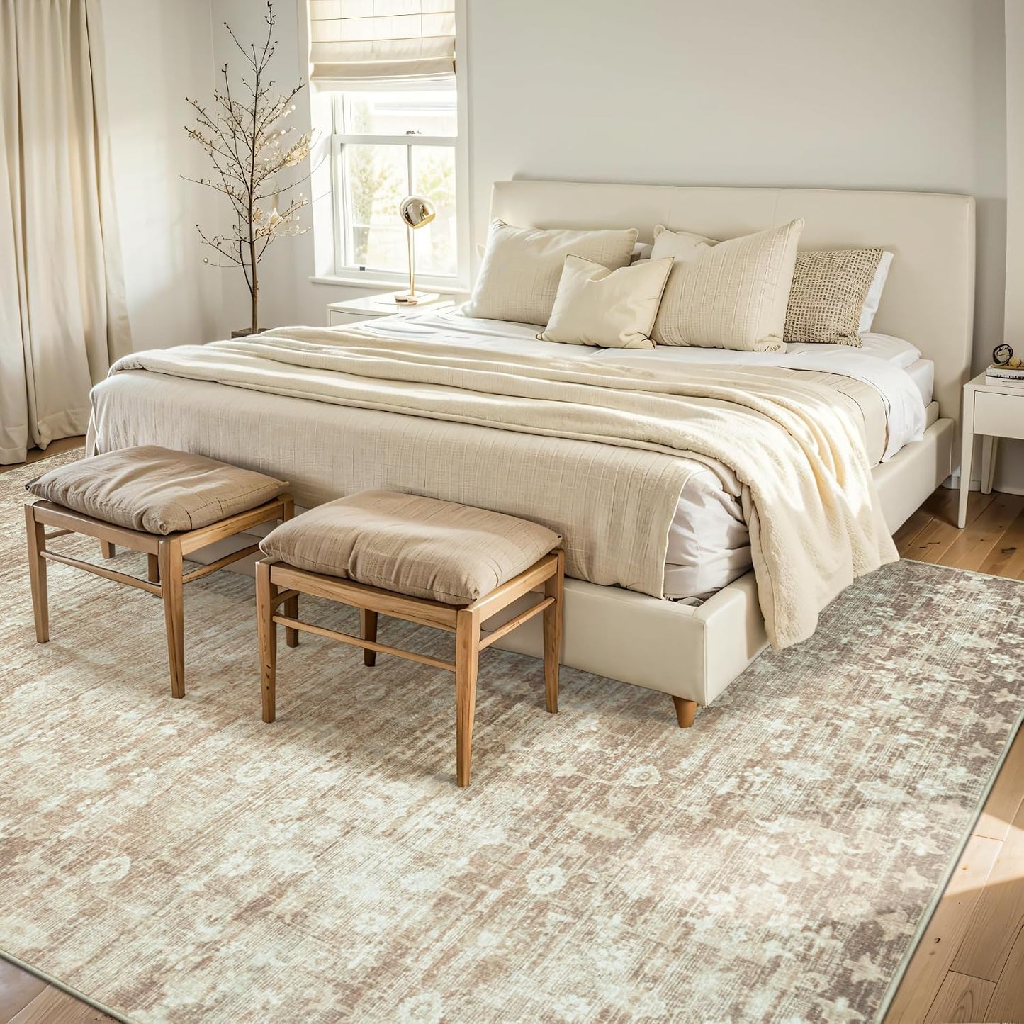 Alfombra 9x12ft antiderrap sala comedor dormitorio marrón