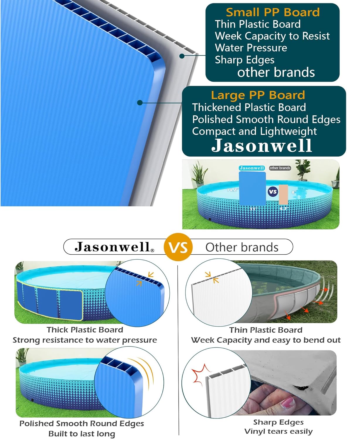Piscina plegable para perros 48pulg plástico duro patio