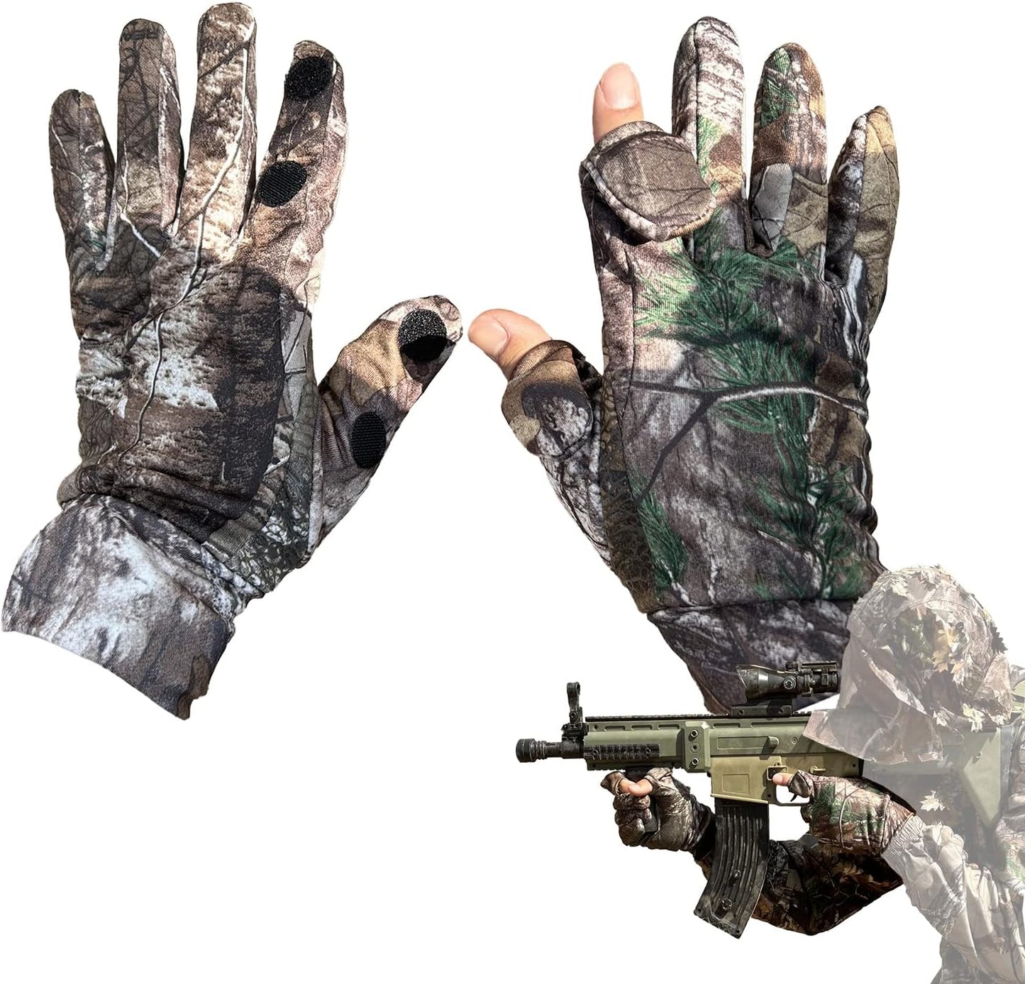 Guantes camuflaje caza hombres actividades al aire libre